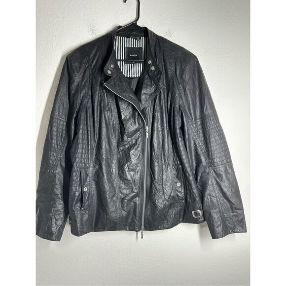 Bonita Women’s Faux Leather Black Full Zip Jacket Size 48 EU/ XXL US See Notes - Picture 3 of 16